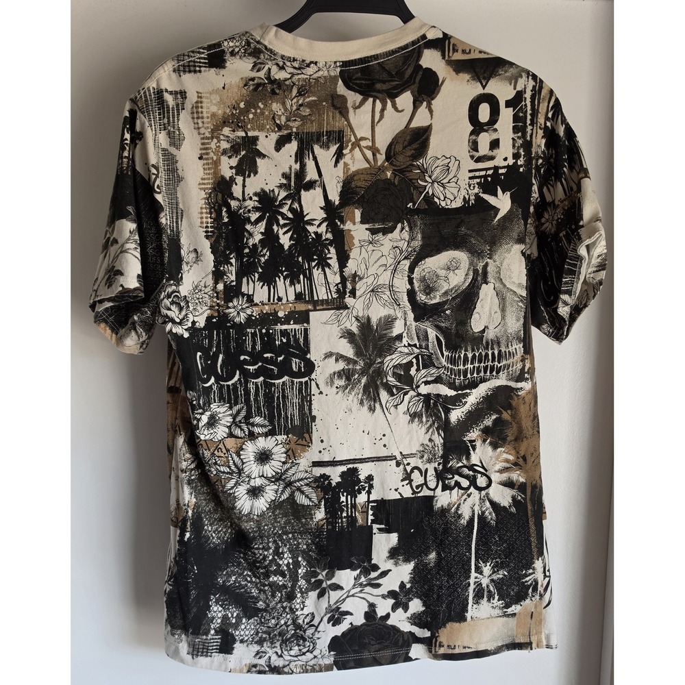 Guess Men's Graphic T-Shirt Size M Multi-Color Cotton Round Neck Streetwear Tee - Picture 2 of 6